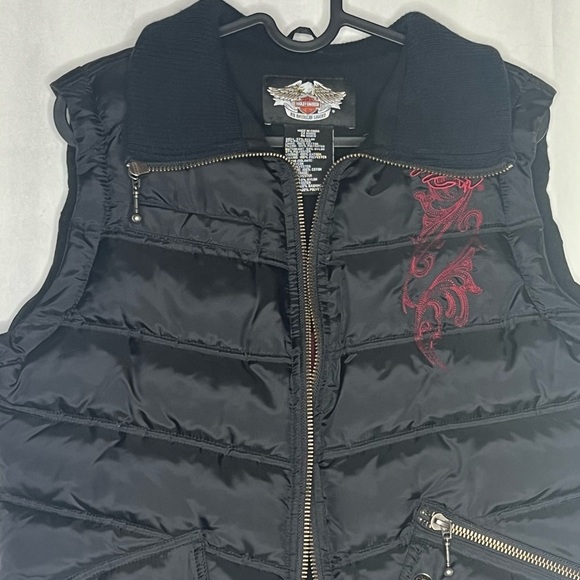 Harley Davidson Puffer Vest Biker Riding Vest Size S - Picture 9 of 11
